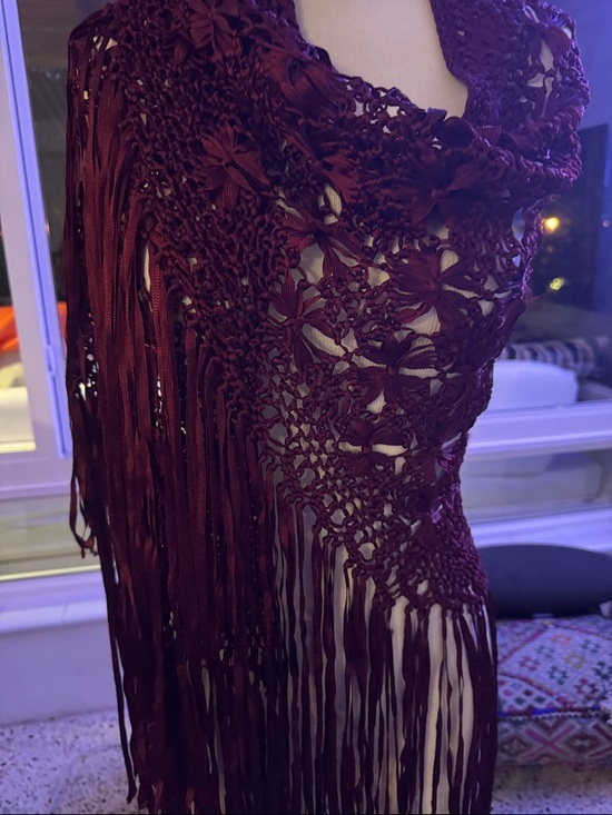 Accessories - Macrame Fringe shall Deep Burgundy